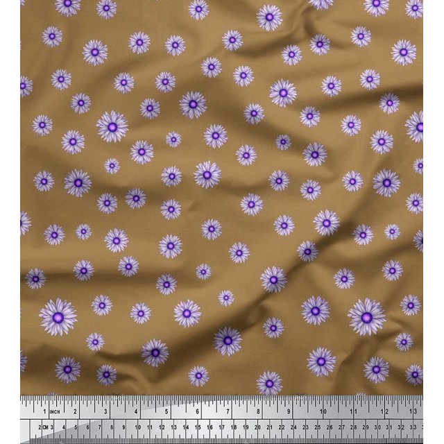 Soimoi Rayon Fabric Aster Floral Printed Fabric 1 Yard 56 Inch Wide