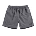 thumbnail image 1 of Clearance Yieetim Gray Swimming Trunks for Men, Summer Striped Printed with Pockets Elastic Waist Drawstring Beach Shorts, Lightweight Comfortable Fits Quickly Dry Swim Shorts, 1 of 2