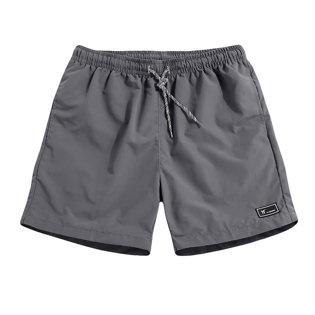 Clearance Yieetim Gray Swimming Trunks for Men, Summer Striped Printed with Pockets Elastic Waist Drawstring Beach Shorts, Lightweight Comfortable Fits Quickly Dry Swim Shorts