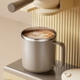 thumbnail image 1 of Fwttom Home Decor Flat Cover 304 Stainless Steel Mug 400 ml Insulated Coffee Mug with Handle and Lid Double Wall Stainless Steel Vacuum Thermal Coffee Mug, 1 of 6