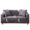 thumbnail image 1 of 2024 2 Seaters Printed Loveseat Sofa Covers Stretch Elastic Couch Slipcover Protector Removable Washable for Dining Room， Feathers, 1 of 4