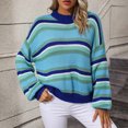 thumbnail image 2 of Yuyuzo Women Sweater Long Sleeve Round Neck Patchwork Color-Block Pullover Fashion Striped Sweater Blouse, 2 of 6