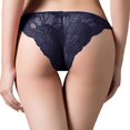 thumbnail image 4 of WTXUE Intimates | Waist Comfortable Hollow Ruffle Womens Low Bow Lace Underwear | 1 Piece Dark Blue XXL, 4 of 6