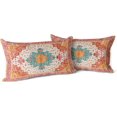 thumbnail image 1 of Orange Boho Throw Pillow Covers Set of 2 Monaco Rug Carpet Double Sided Pattern Cotton Soft Pillow Case Cushion Cover Pillowcase for Garden Couch Sofa Bed Decorative 12x20 inch, 1 of 5