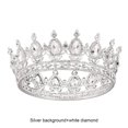 thumbnail image 4 of ZheElen Alloy Durable And Non-deforming Rhinestone For Wedding Or Cosplay Family Wedding Hair Crown Silver  + white 1Set, 4 of 6
