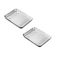 thumbnail image 1 of 1 Ensemble de Moules de Cuisson en Acier Inoxydable Plateau Rectangulaire Plateau de Rangement pour Aliments Assiettes d'Apéritif Fond Plat Moule de Cuisson Grille de Refroidissement Égouttoir pour Plats de Cuisson Fournitures de Cuisine Grille Ménagère Cuisson, 1 of 9