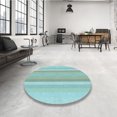 thumbnail image 4 of Ahgly Company Tapis d'Intérieur Lavable à la Machine, Carré, Transitionnel, Bleu Tron, Tapis de Zone, 6 Pieds Carré, 4 of 7