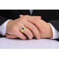 thumbnail image 3 of RYLOS Men's Rings Yellow Gold Plated Silver Rings Classic Designer Style 9X7MM Gemstone &  Diamond Ring Alexandrite June Birthstone Rings For Men Size 10, 3 of 7