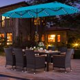 thumbnail image 4 of Costway 11 PCS Patio Dining Set with 15ft Double-Sided Patio Umbrella (Base Included) Mix Brown, 4 of 10