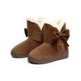 thumbnail image 1 of Julyccc Womens Warm Bow Fur Slip On Ankle Snow Boots, 1 of 3