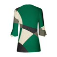 thumbnail image 5 of FAIWAD Women's 3/4 Sleeve Tunic Tops V Neck Button Down Tops Geometric Print Slim Pullover Tops, 5 of 5