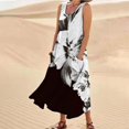 thumbnail image 2 of TJAZFJPA Robe à Col en V pour Femmes Mode pour Femmes Col Rond Décontractée Imprimé Pissenlit 3D Sans Poignets Poche Longue Robe Débardeur Robe Décontractée Robe Chien Robe de Soirée Robes Femmes, 2 of 6