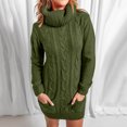 thumbnail image 2 of FVWITLYH Robes de Printemps pour Femmes Mode Imprimé Col en V Robe à Poches Tunique à Manches Longues Robe Décontractée Verte,TTG, 2 of 5