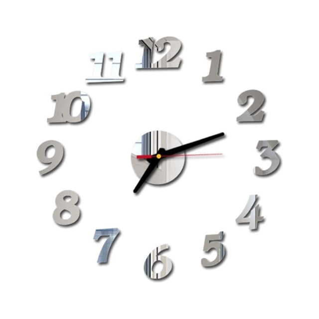 House with A Clock in the Walls 3D Diy Roman Numbers Acrylic Mirror Wall Sticker Clock Home Decor Mural Decals Stick on Mirrors for Wall Decor Acrylic Mirror Wall Stickers