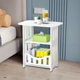 thumbnail image 1 of Pvc, Table Table de Chevet en Pvc Blanche, Table de Nuit Multifonctionnelle en d'Appoint avec Étagères de Rangement, Petite Table Carrée pour Salon et Chambre (1 Pce) Rkxzt, 1 of 6