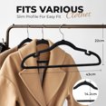 thumbnail image 3 of Velvet Clothing Hangers, 200 Pack, BlackGrayIvory, Non-Slip, 3 of 6