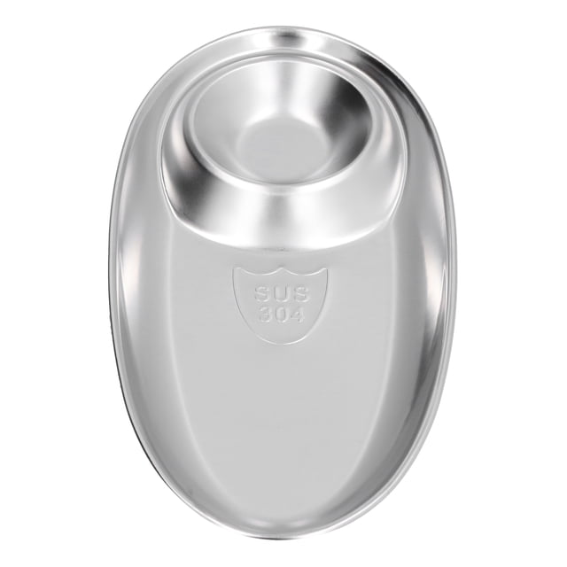Snack Plate, Divided Durable Oval Spice Dish 304 Stainless Steel Safe For Snacks For Sugar For Outdoor For Camping L,S