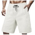 thumbnail image 1 of Styesk Mens Shorts Men Leisure Fashion Solid Color Loose And Comfortable Motion Straight-leg Work Clothes Shorts, 1 of 5