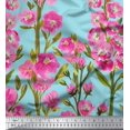 thumbnail image 3 of oneOone Cotton Silk Fabric Leaves & Pink Floral Panel Print Fabric BTY 42 Inch Wide, 3 of 3