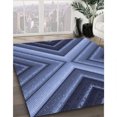 thumbnail image 3 of Ahgly Company Tapis d'Intérieur Ronds Transitionnels Bleus Lavables à la Machine, 3 Pieds Rond, 3 of 7