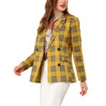 thumbnail image 4 of INSPIRE CHIC Women's Jacket Notched Lapel Double Breasted Padded Shoulder Blazer XL Yellow, 4 of 7