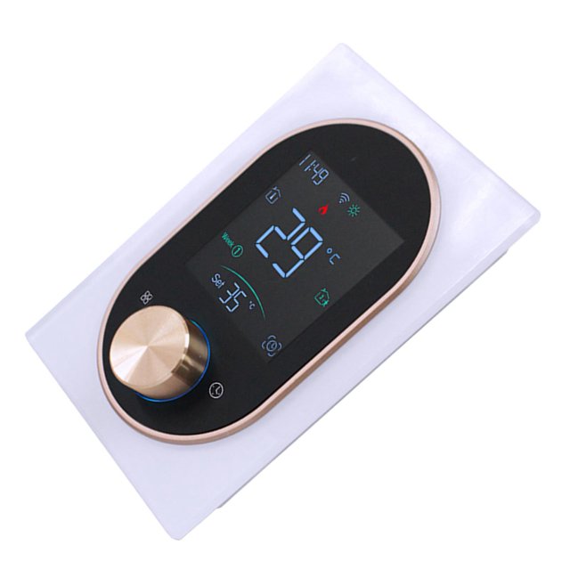 Smart Knob Thermostat 5+1+1 Programmable LCD Display Purple, Blue, Green & More, Manual Programmable Mode Voice Control, Thermostat For Tmall Genie, Echo, Home