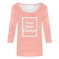 thumbnail image 3 of Hiiyo T-Shirt à Manches 3/4 pour Femme à Col Rond, T-Shirt Décontracté Uni (S-TTG), 3 of 6