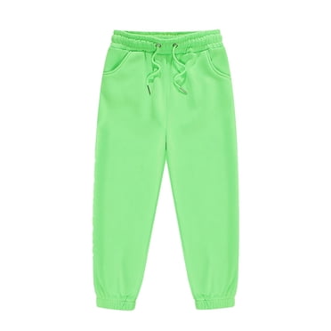 Wijhcboe Girls Elastic Waist Joggers Sport Pants Long Casual Streetwear Playground School Breathable Comfort Autumn Winter Kids Essentials