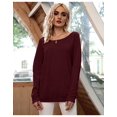 thumbnail image 1 of Chandail en Tricot à Épaules Dénudées à Manches Longues pour Femme, Coupe Ample, Uni, 1 of 6