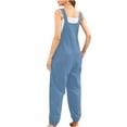 thumbnail image 5 of LSLJS Women's Loose Solid Jumpsuits Sleeveless Spaghetti Strap Loose Adjustable Jumpsuits, 5 of 5