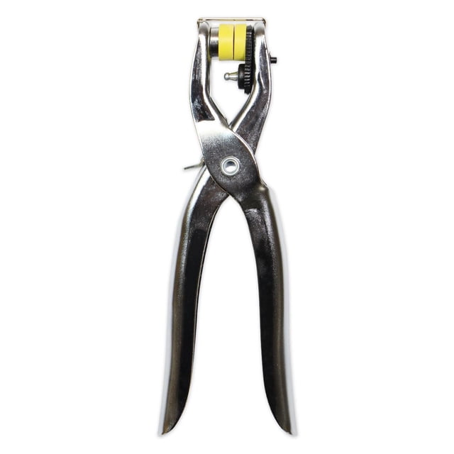 UNIQUE Press Snap & Oeillets Plier pour Boutons-Pression de 9 mm et 12 mm et Oeillets de 4 mm, avec Poignées en Métal Poli et Rouleaux Jaunes pour une Pression Uniforme Sans Martelage, Idéal pour Fixer Boutons-Pression et Oeillets sur Tissu, Vinyle et Cuir Léger, Convient Aussi à l'Artisanat de Sacs et de Vêtements.