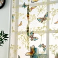 thumbnail image 4 of Pompotops Rod Lift Kitchen And Bathroom Window Curtains, Butterfly Flower Sheer Curtains Clearance, 4 of 7