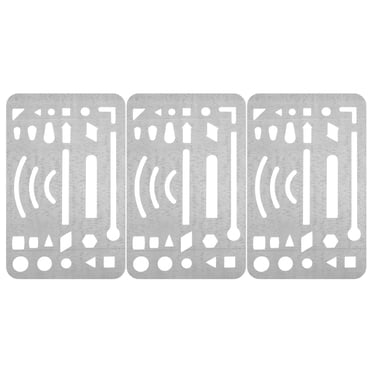 KAKOWELY 3Pcs Stainless Steel Letter Shield Erasing Shield Craft Drawing Drafting Tool Erasing Shield for Craft,3.58"X2.05"X0.04"