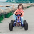 thumbnail image 3 of Gymax Kart à Pédales pour Enfants, Jouet à 4 Roues à Chevaucher avec Siège Ajustable et Frein à Main, Bleu, 3 of 10