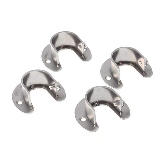 4Set Heavy Duty Curtain Pole Brackets U Shaped Bracket Silver Home Use