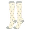 thumbnail image 3 of Bas de Compression 20-30 mmHg Longueur Genou Bas de Sport pour Unisexe Longueur Chaussettes de Cyclisme 20-30 mmHg Course Cyclisme, Beige, Pois, G/TG, 3 of 7