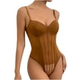 thumbnail image 4 of LSLJS Women's Sexy Perspective Backless Lace Mesh Splice Bodysuit, Lingerie Tops, 4 of 9