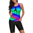 thumbnail image 2 of Women Tankini Swimsuit Tummy Control Top With Shorts Two Piece Bathing Suit, 2 of 6