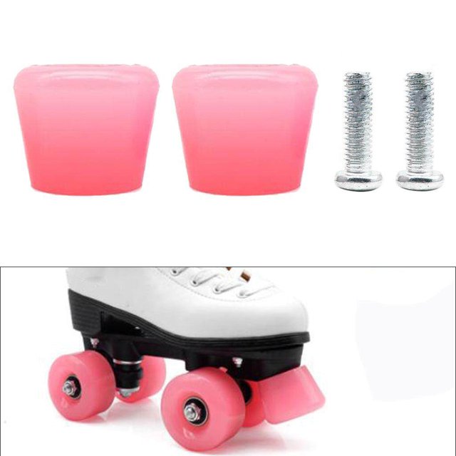 fastboy 2x Patins en Ligne Freins à Roulettes Bloc Antidérapant Butée de Sécurité Jelly Rose