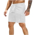 thumbnail image 2 of Sentmoon Cargo Shorts for Men Breathable Summer Loose High Waist Mens Corduroy Shorts Drawstring Solid Color Running Shorts Multi Pocket 2025 Athletic for Relaxing at Home White S, 2 of 7