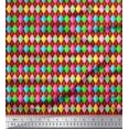 thumbnail image 1 of Soimoi Red Heavy Canvas Fabric Diamond Geometric Printed Fabric 1 Yard 58 Inch Wide, 1 of 5