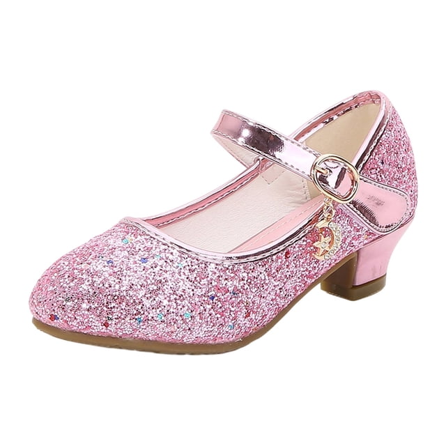 Wdgfv Ballerines Filles Scintillantes Fête Mary Jane Princesse Chaussures de Robe Rose 4,5-5 Ans
