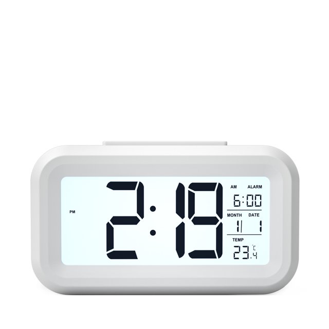 Réveil Électronique LED Numérique avec Rétroéclairage, Calendrier, Thermomètre et Température