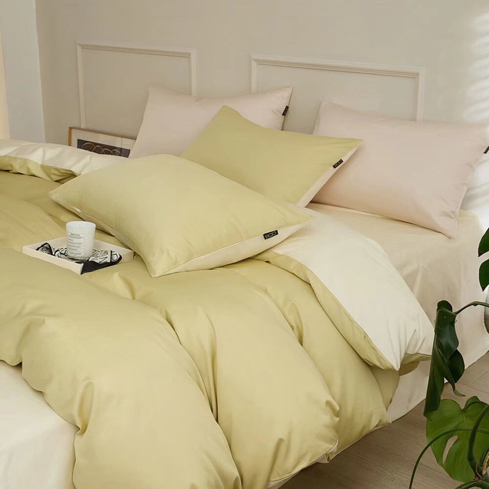 Zhuge Bed Sheets Set, Bedding Sheets Pillowcases Kit, Twin Bed Set, Hotel Bedding, Home Decor(Yellow)