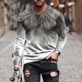 thumbnail image 1 of Meichang T-Shirt à Manches Longues pour Hommes Grands, T-Shirts Graphiques pour Hommes Tendance avec Imprimé 3D à Illusion d'Optique, T-Shirts Fantaisie à Col Rond pour le Gym à Manches Longues pour Hommes, 1 of 5