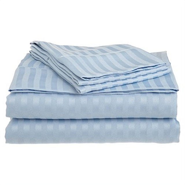 Home Ensembles de Draps à Rayures d'Hôtel Luxueux Design Série 1800 (Grand Lit, Bleu)