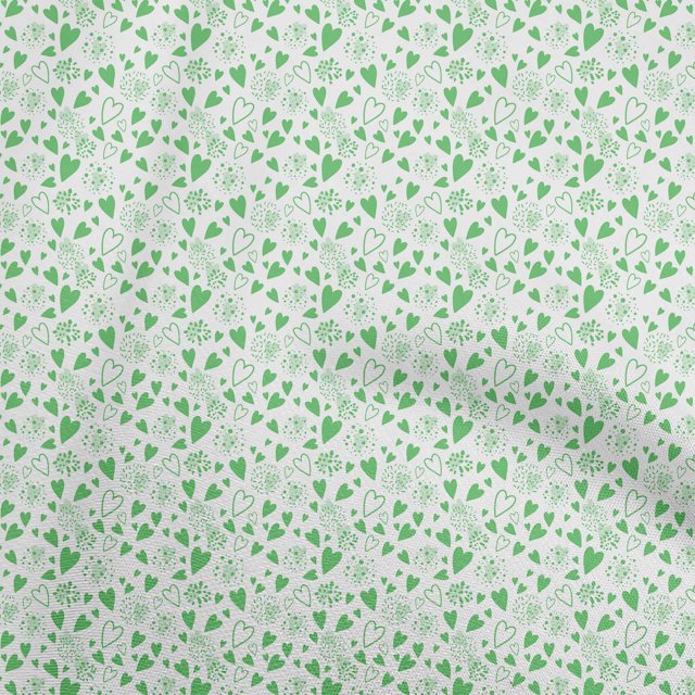 oneOone Silk Tabby Green Fabric Heart Craft Projects Decor Fabric Printed By The Yard 42 Inch Wide