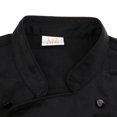 thumbnail image 3 of Men Women Double Breasted Short Sleeve Chef Coat Restaurant Jacket Cooker Work Cook Uniform XL Black Short Sleeve, 3 of 9