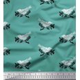 thumbnail image 1 of Soimoi Polyester Crepe Fabric Branch & Bird Block Print Fabric by The Yard 52 Inch Wide, 1 of 3