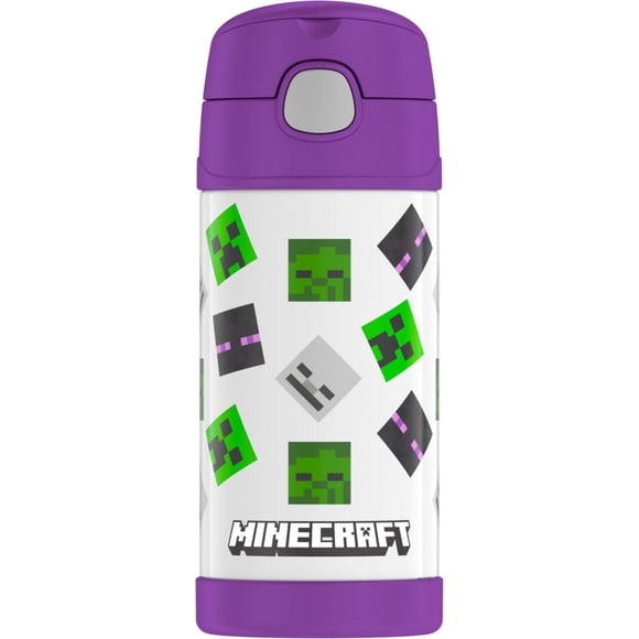 Thermos Funtainer Vacuum Insulated 12 OZ Straw Bottle, Minecraft Girl